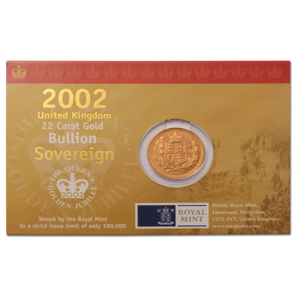 2002 Gold Sovereign in Presentation Packaging
