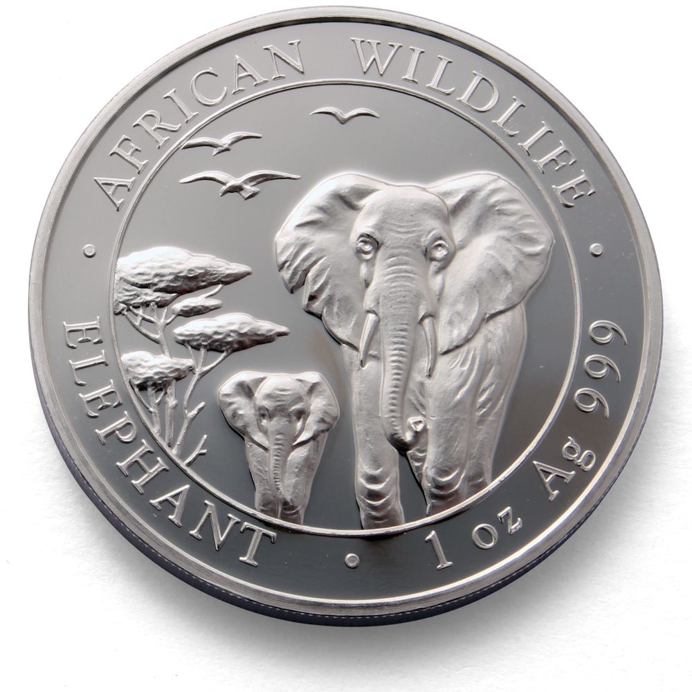 Somalia Elephant African Wildlife Series 1oz Silver Coin