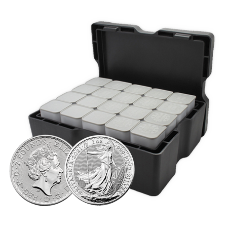 15.5kg Silver Britannia 2021 Monster Box by Royal Mint (500 Coins)