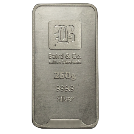 250g Silver Minted Bar | Baird & Co