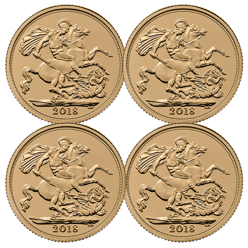 4x 2018 Gold Full Sovereign Bundle | The Royal Mint