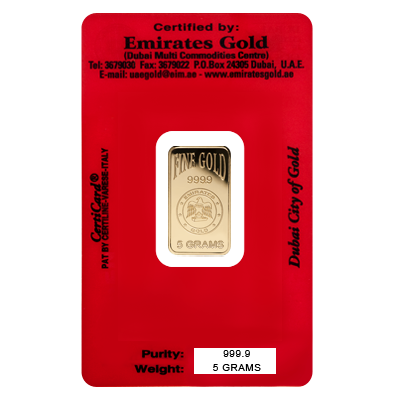 5g Gold Bar - Emirates Gold Certicard