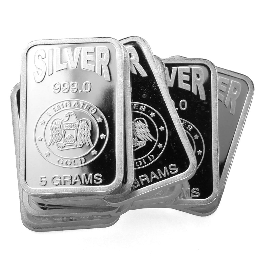 Emirates 5 gram Blister Pack Silver Bar (10 Pack)