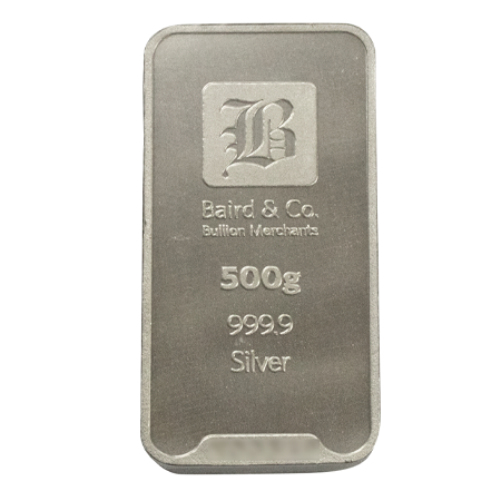 500g Silver Minted Bar | Baird & Co