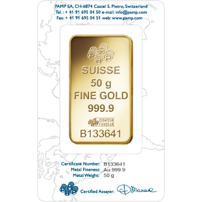 50g Gold Bar | PAMP Rosa