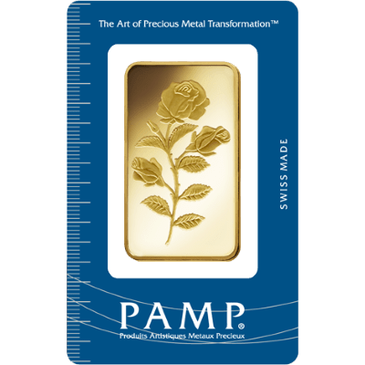 50g Gold Bar - PAMP Rosa Certicard