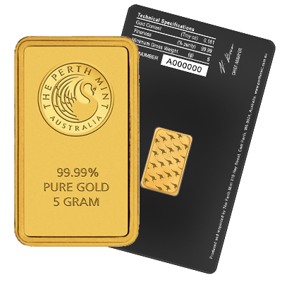 5g Gold Bar | Black Certicard | Perth Mint