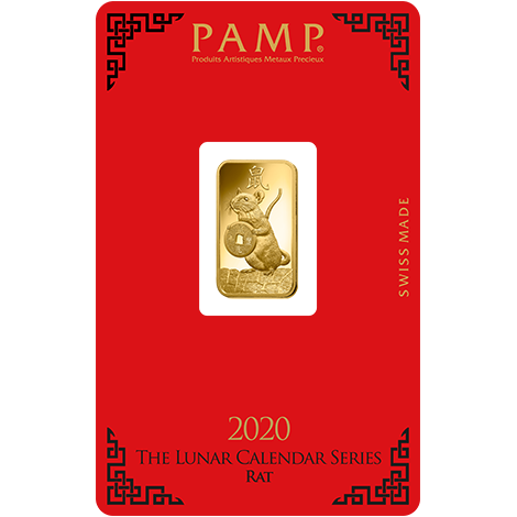 2020 5g Gold Bar | PAMP Lunar Rat