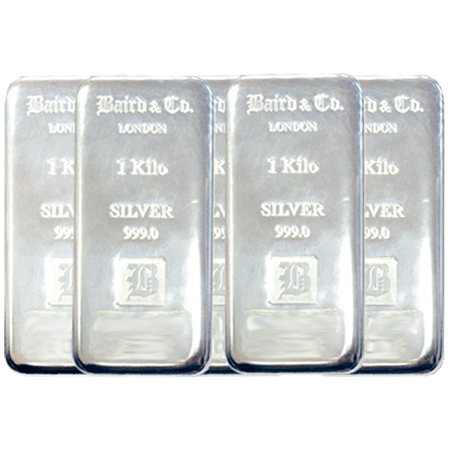 STORAGE ONLY - 5 x 1 Kilogram Silver Bar Bundle - VAT FREE