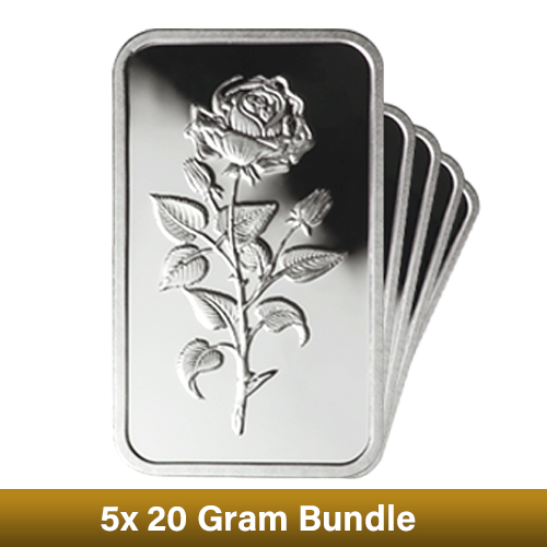 CLEARANCE - 5 x 20g Emirates Boxed Silver Bar Bundle