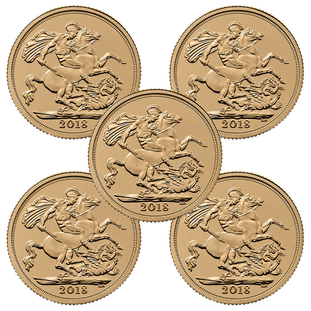 5x 2018 Gold Sovereign Bundle