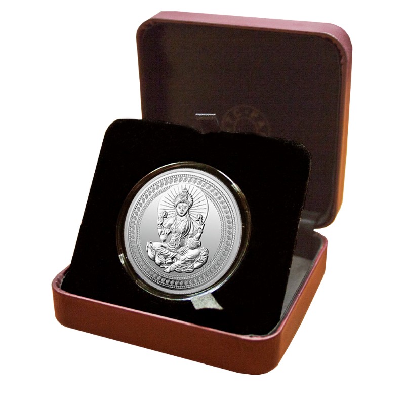 1oz Goddess Laxmi Silver Round Antique Design in Gift Box
