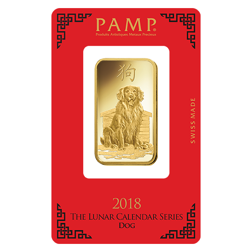 2018 1oz Gold Bar | PAMP Lunar Dog