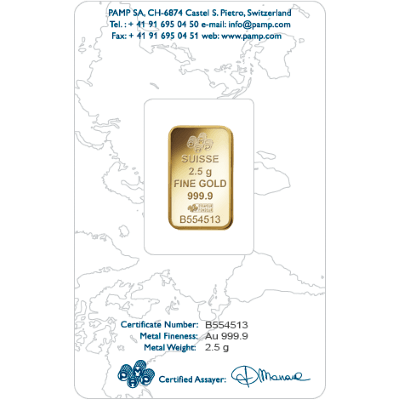 2.5g Gold Bar | PAMP Rosa