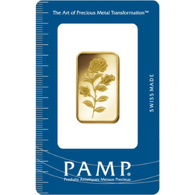 1/2oz Gold Bar | PAMP Rosa Certicard