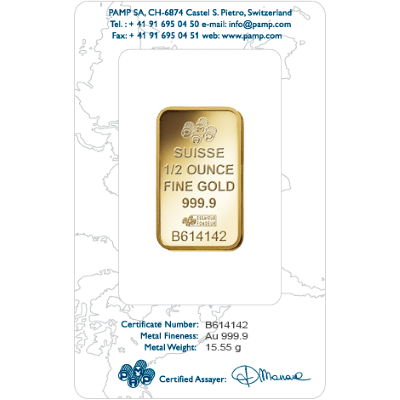 1/2oz Gold Bar | PAMP Rosa