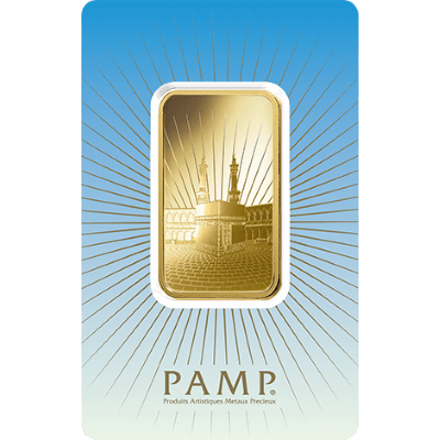 PAMP 'Faith' Ka ' Bah Mecca 1 Ounce Gold Bar