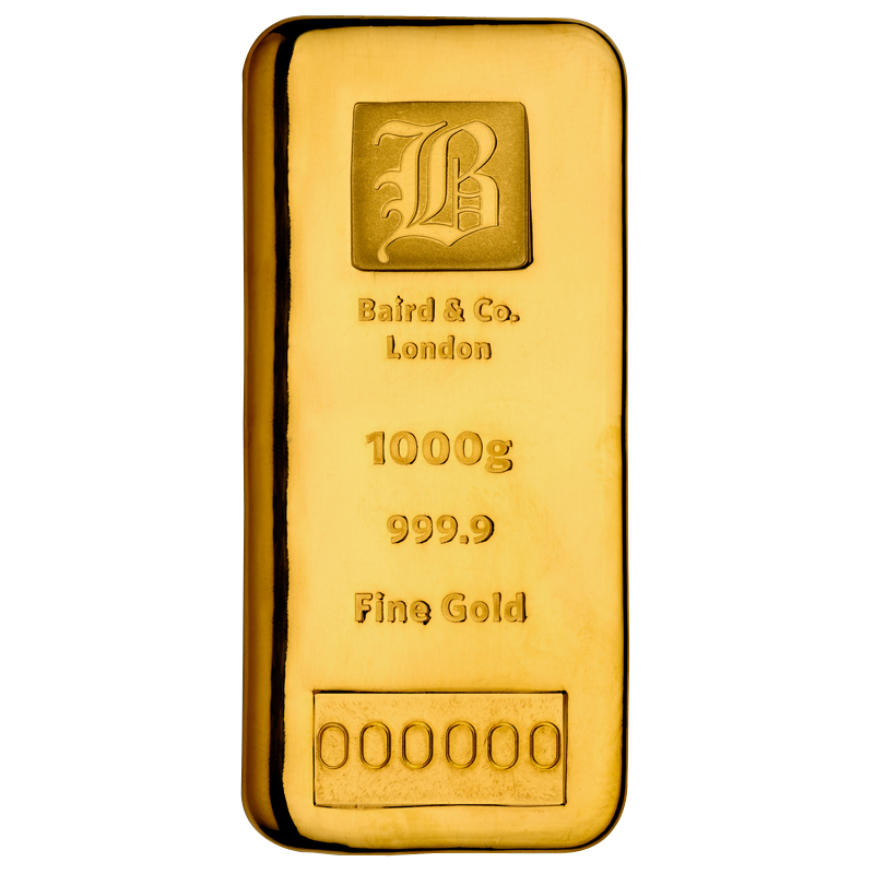 1kg Gold Bar - Baird & Co Cast Bar Certified