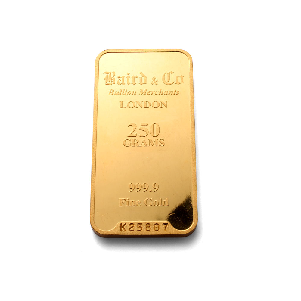 250g Gold Bar - Baird & Co Minted DELETED