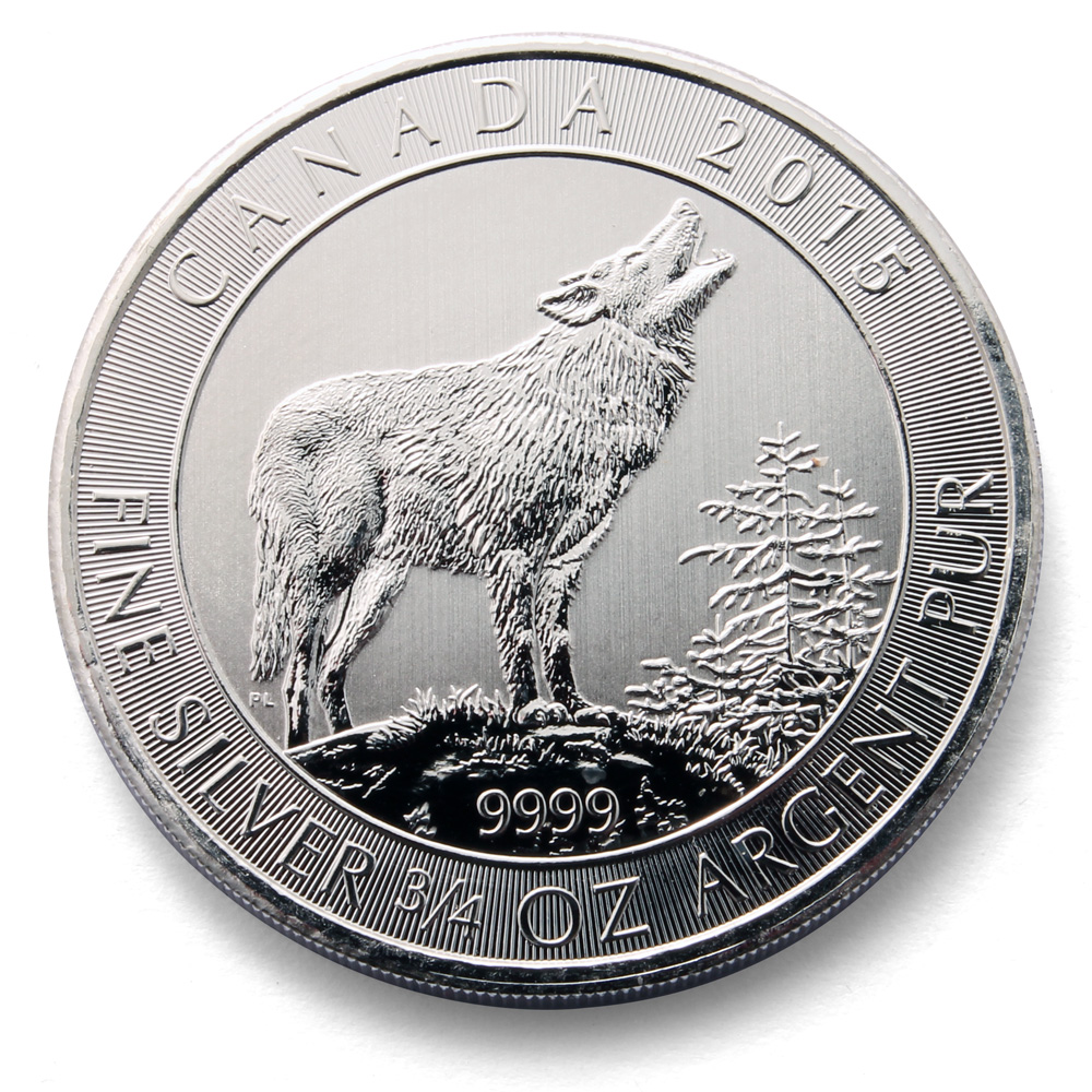 Canadian Grey Wolf 3/4 oz Silver Coin