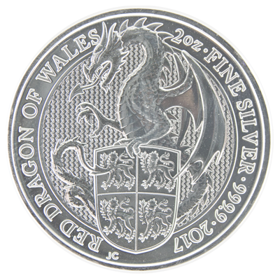 2017 2oz Silver Queens Beasts Dragon