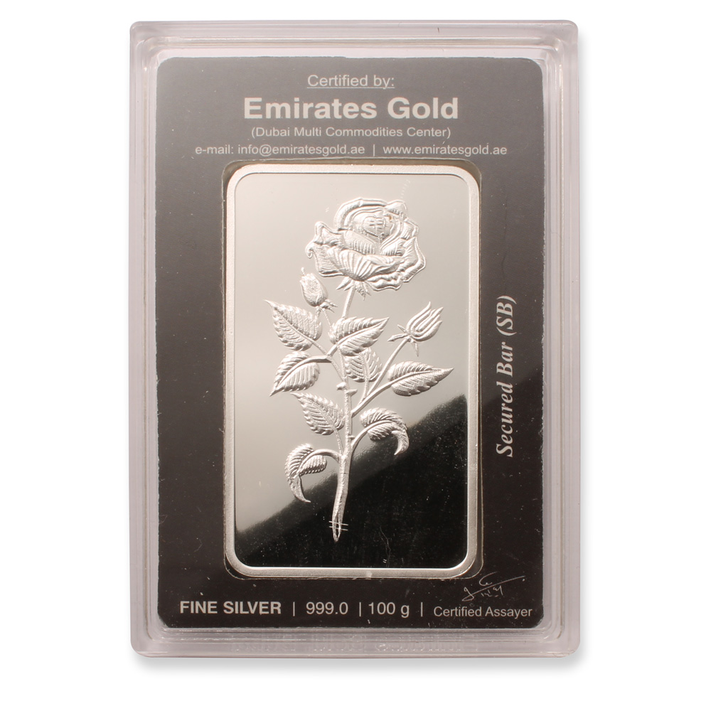 Emirates 100 gram Boxed Silver Bar