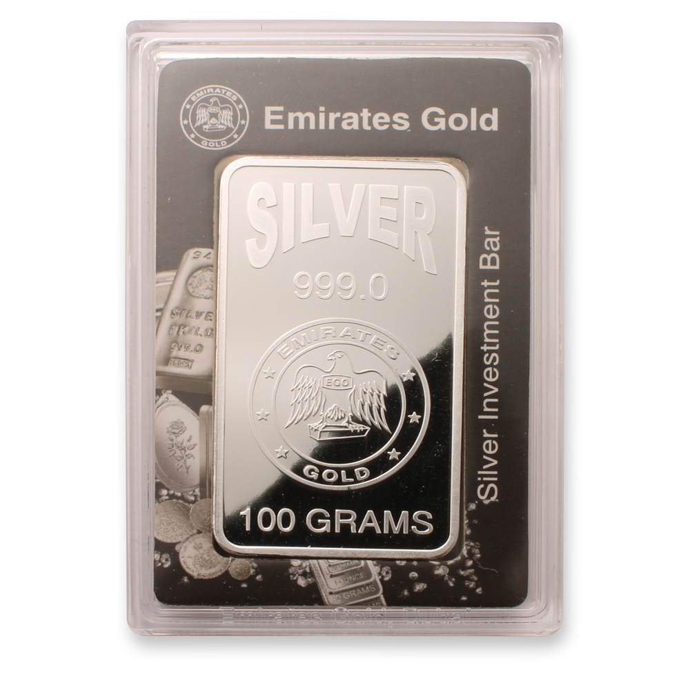 Emirates 100 gram Boxed Silver Bar