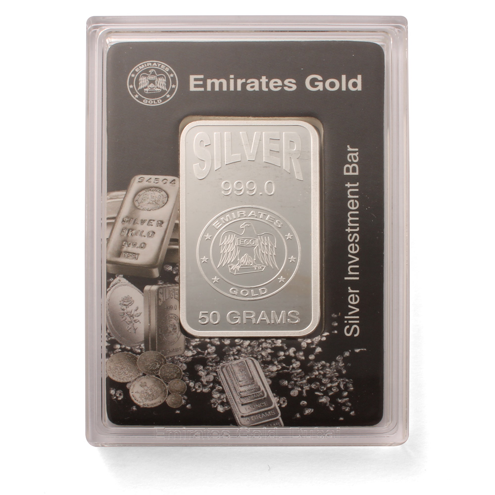 Emirates 50 gram Boxed Silver Bar