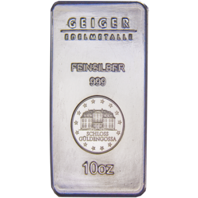 10oz Silver Bar Geiger Edelmetalle Investment Bar