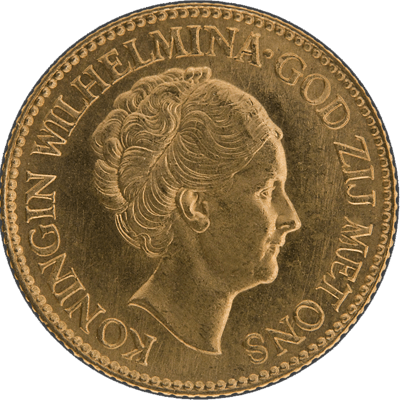 Netherlands 10 Guilders Gold Coin