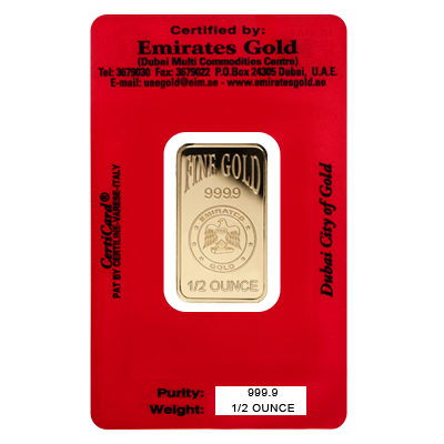 1/2oz Gold Bar - Emirates Gold Certicard