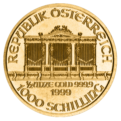 Austrian Philharmonic 1/2 oz Gold Coin (Mixed Year)