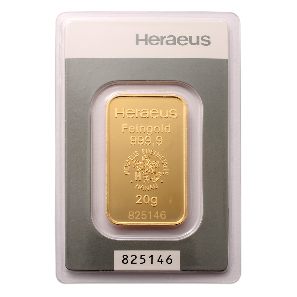 Heraeus 20g Gold Bar