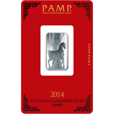 PAMP 10 Gram Lunar Horse Silver Bar
