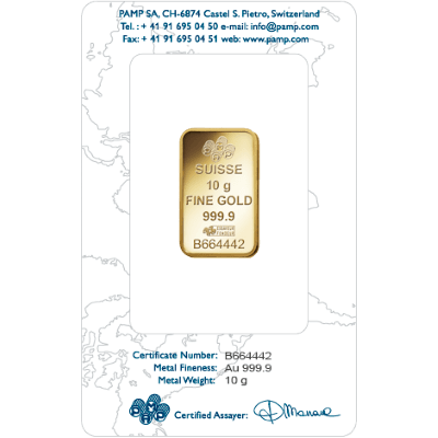 10g Gold Bar | PAMP Rosa Certicard