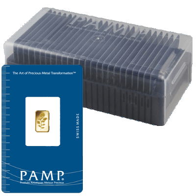 25 x 1g Rosa Certicard Gold Bar Bundle in BOX | PAMP