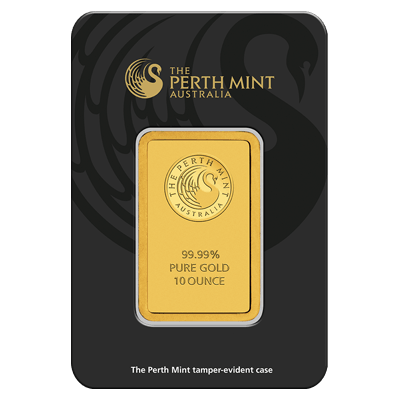 10oz Gold Bar | Black Certicard | Perth Mint