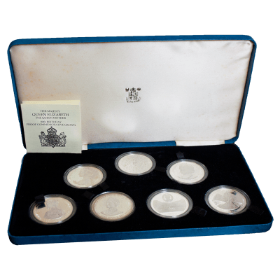 Queen Mother 80th Birthday 7 Crown Set