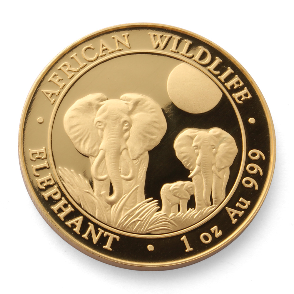 2015 Somalian Elephant African Wildlife Series 1oz Gold Coin