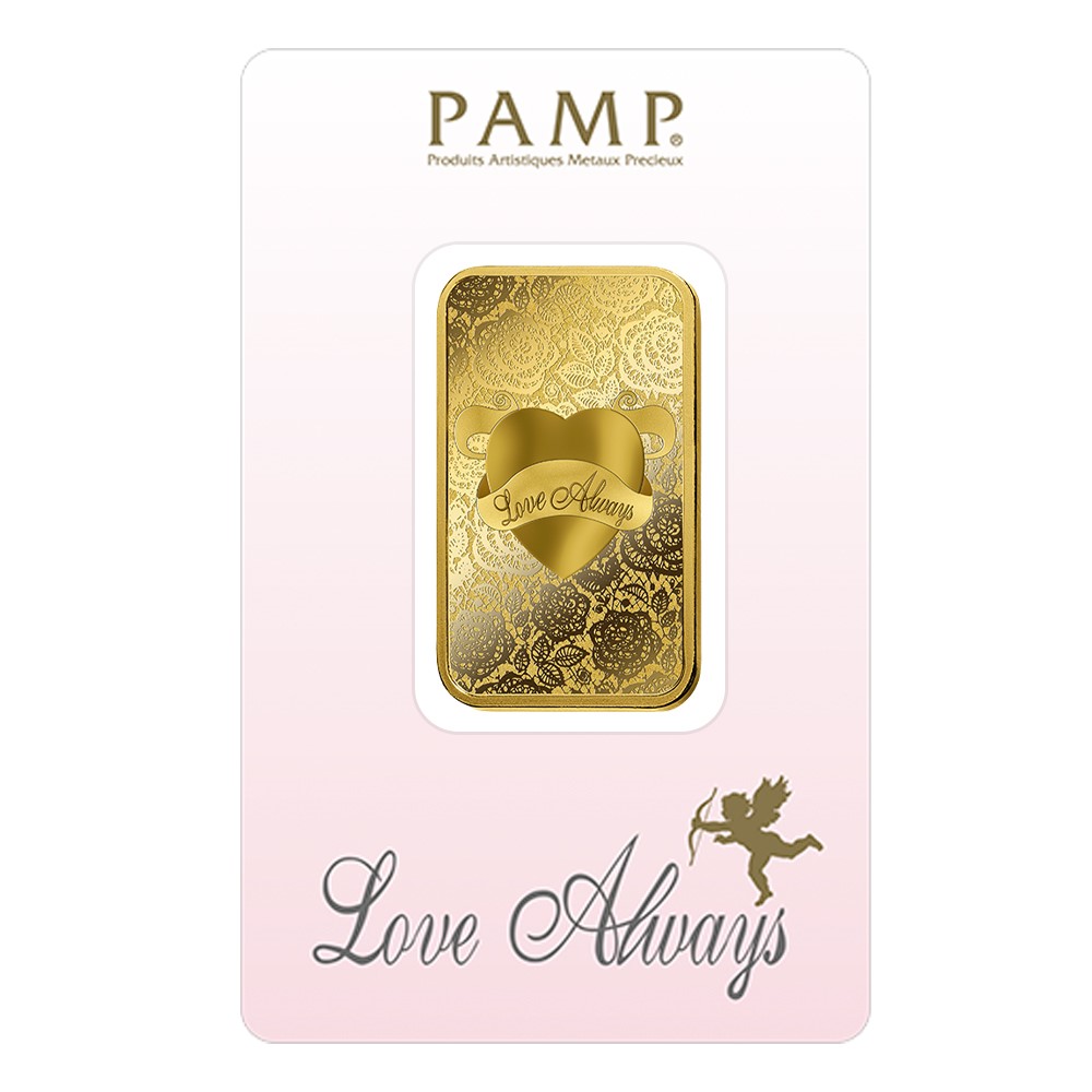 1oz Gold Bar - PAMP 'Love Always'