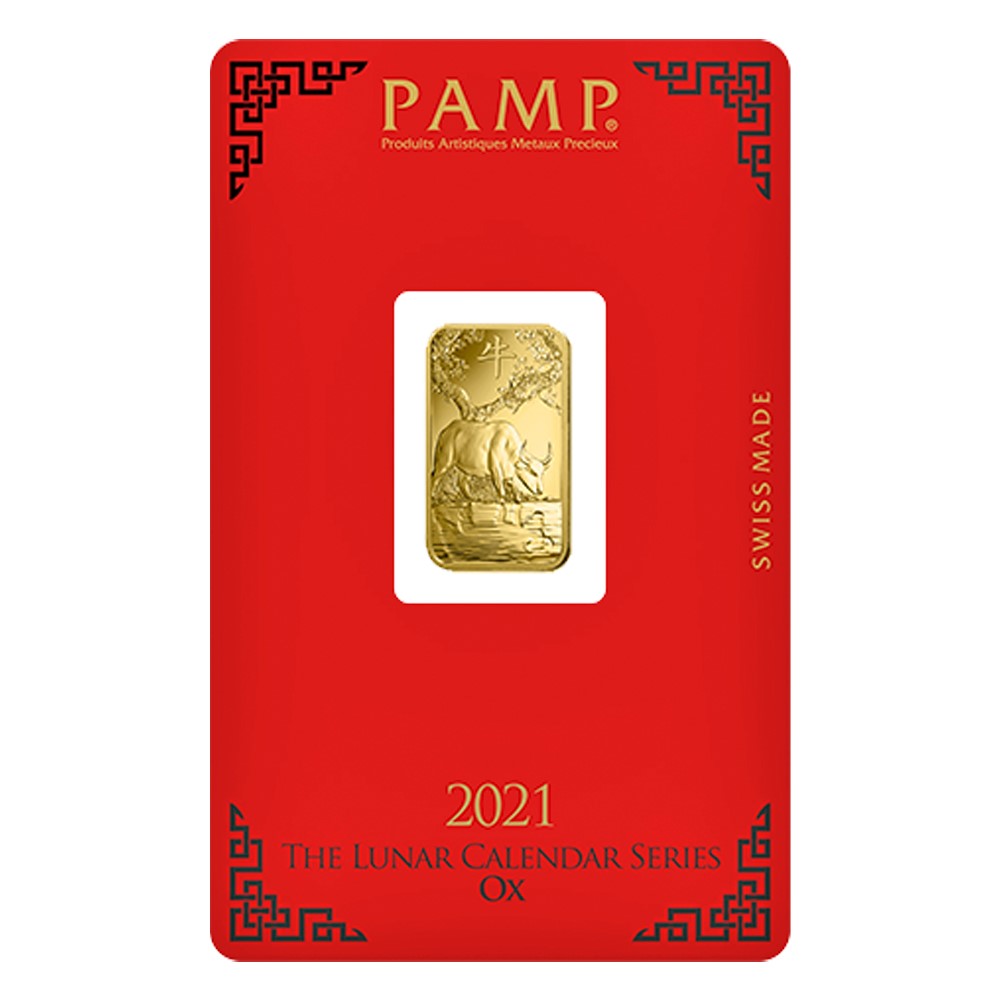 2021 5g Gold Bar | PAMP Lunar Ox Certicard