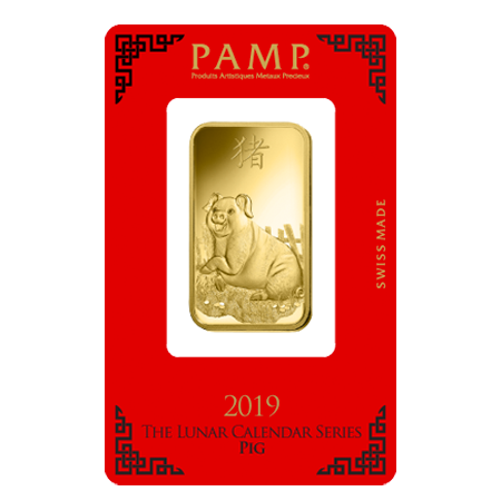 2019 1oz Gold Bar | PAMP Lunar Pig
