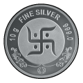 10 Gram Silver Round Goddess Lakshmi & Lord Ganesh  MMTC-PAMP