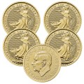 2023 1oz Gold Britannia 5 Coin Bundle (King Charles III Portrait) | The Royal Mint 