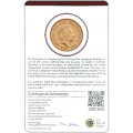 2018 Gold Full Sovereign In Certicard | MMTC-PAMP