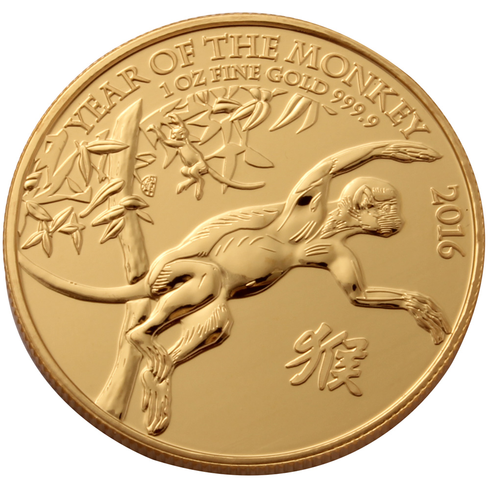 2016 Royal Mint 1oz Monkey Gold Coin