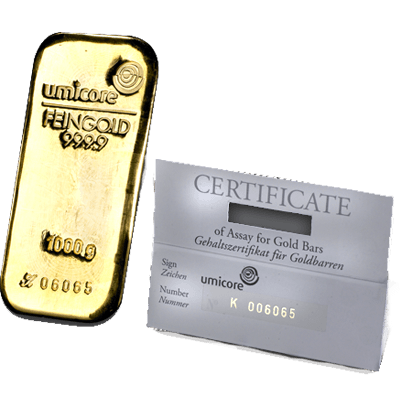 1kg Gold Cast Bar | Umicore