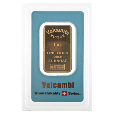 1oz Gold Bar - Valcambi Blue Certified