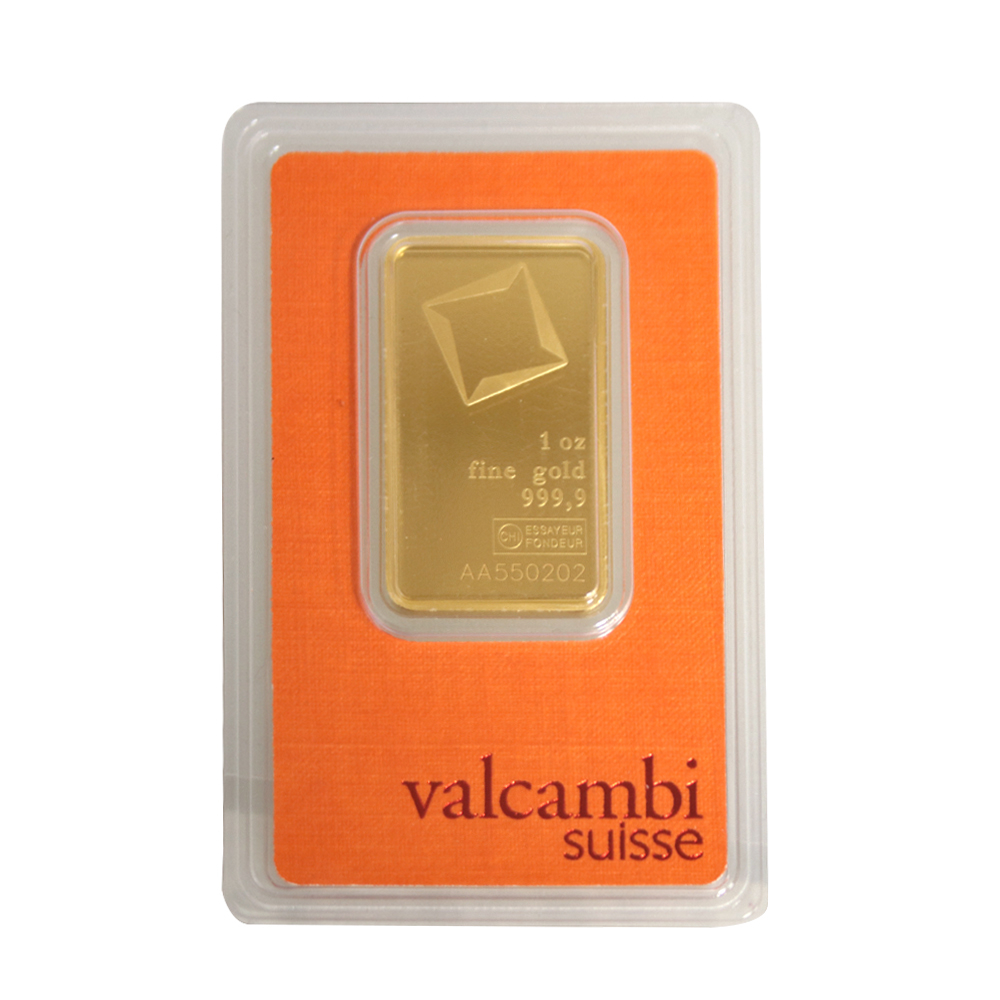 1oz Gold Bar - Valcambi Certified