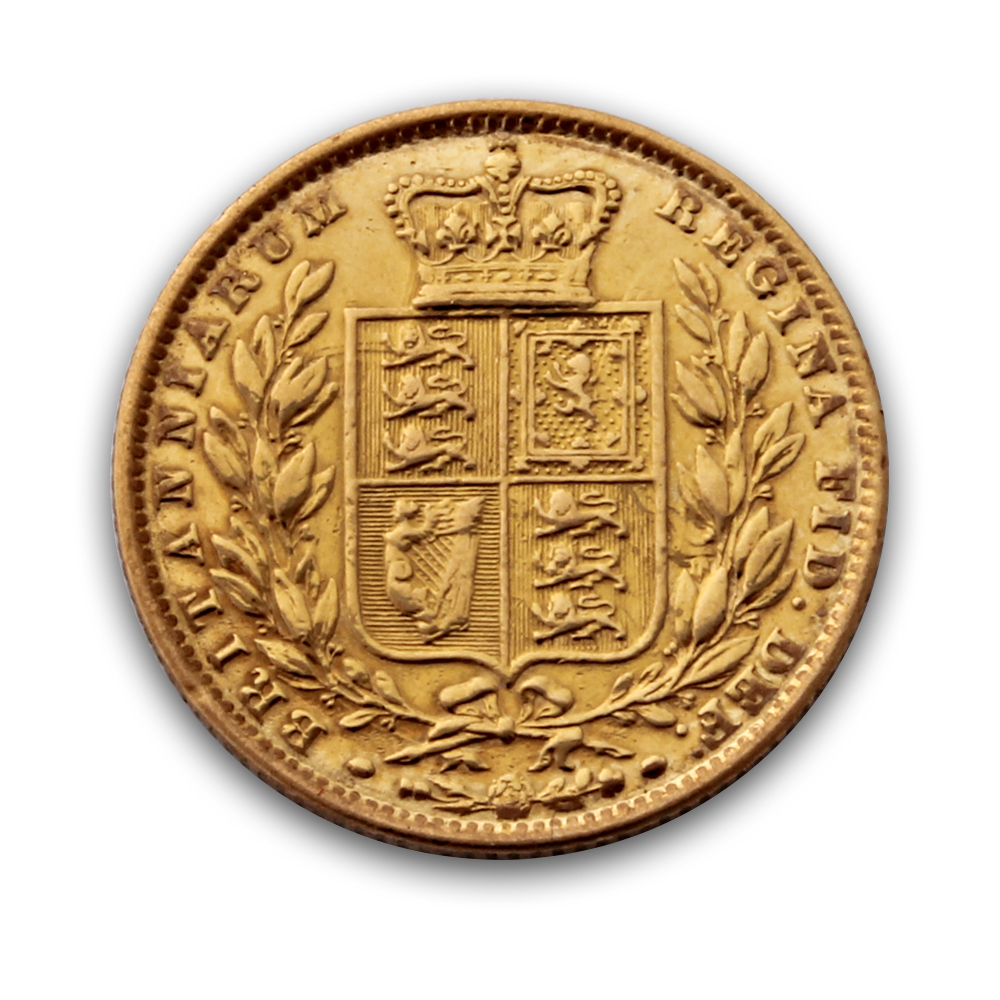 Gold Sovereign (Victoria Young Head Shield Back)